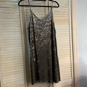 Grey velvet dress